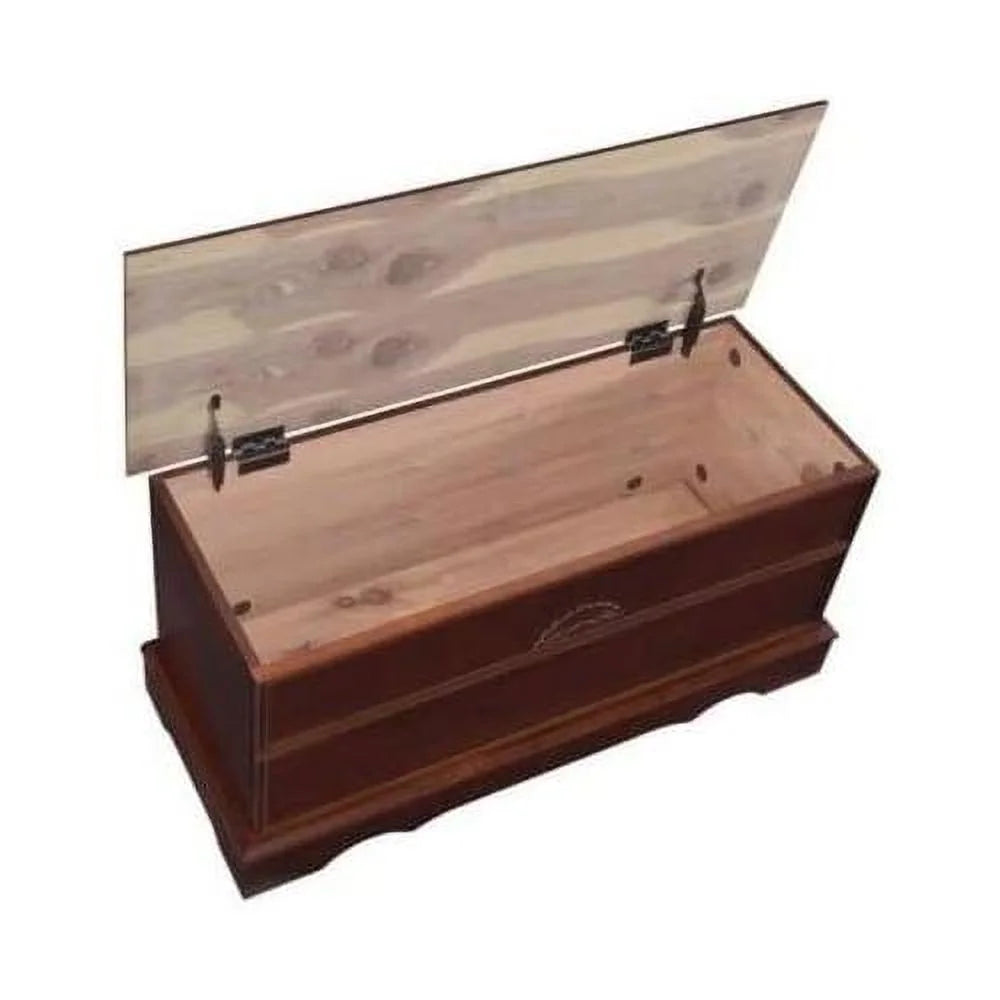 Warm Brown Cedar Lined Wood Storage Blanket Chest Trunk I353684