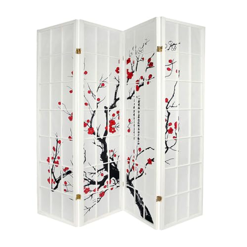Black 4-Panel Freestanding Room Divider E543977