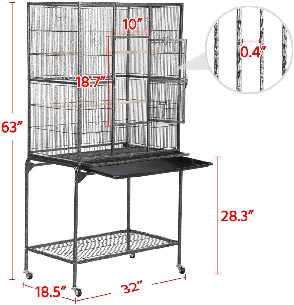 63'' Detachable Bird Cage with Stand F8748
