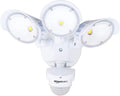 60W Waterproof LED Outdoor Motion Sensor Security Light with 3 Adjustable Heads, White U9122
