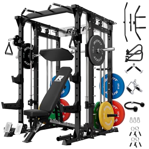 All-in-One Smith Machine with Power Cage and Cable Crossover System R8408