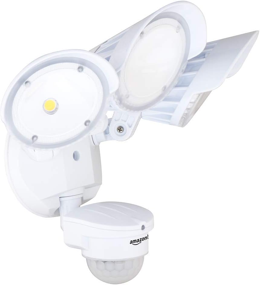 60W Waterproof LED Outdoor Motion Sensor Security Light with 3 Adjustable Heads, White U9122