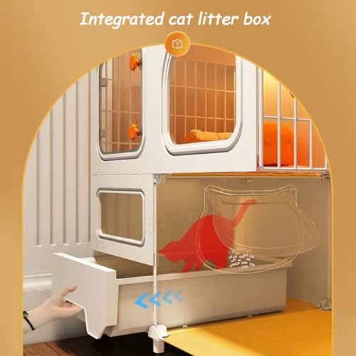 Large 2/3 Tier Cat Cage with Cat Litter Box G418