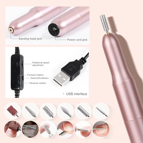 Acrylic Nail Kit with liquid Monomer, 6 colors Acrylic powder, UV Lamp (Pink) W420
