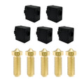 5PCS 0.4mm Brass Nozzles and 5PCS Silicone Socks for 3D Printer N760398