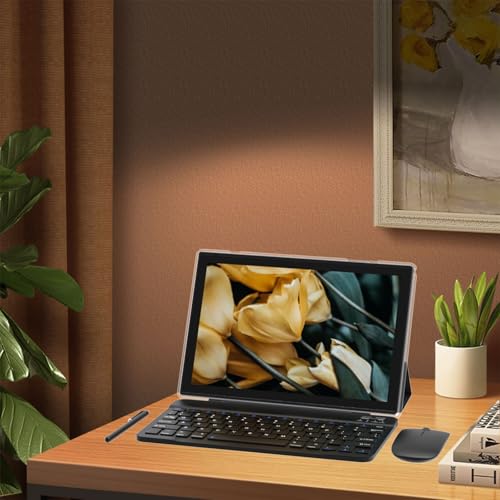 Blue 10.1 inch Android 14 Tablet with Keyboard Case Mouse Stylus Film, 8GB+64GB, 1280*800 HD Touch Screen, 8MP Dual Camera, Wi-Fi Bluetooth U42016