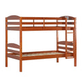 Twin-over-Twin Solid Wood Bunk Bed Frame in Amber T140235