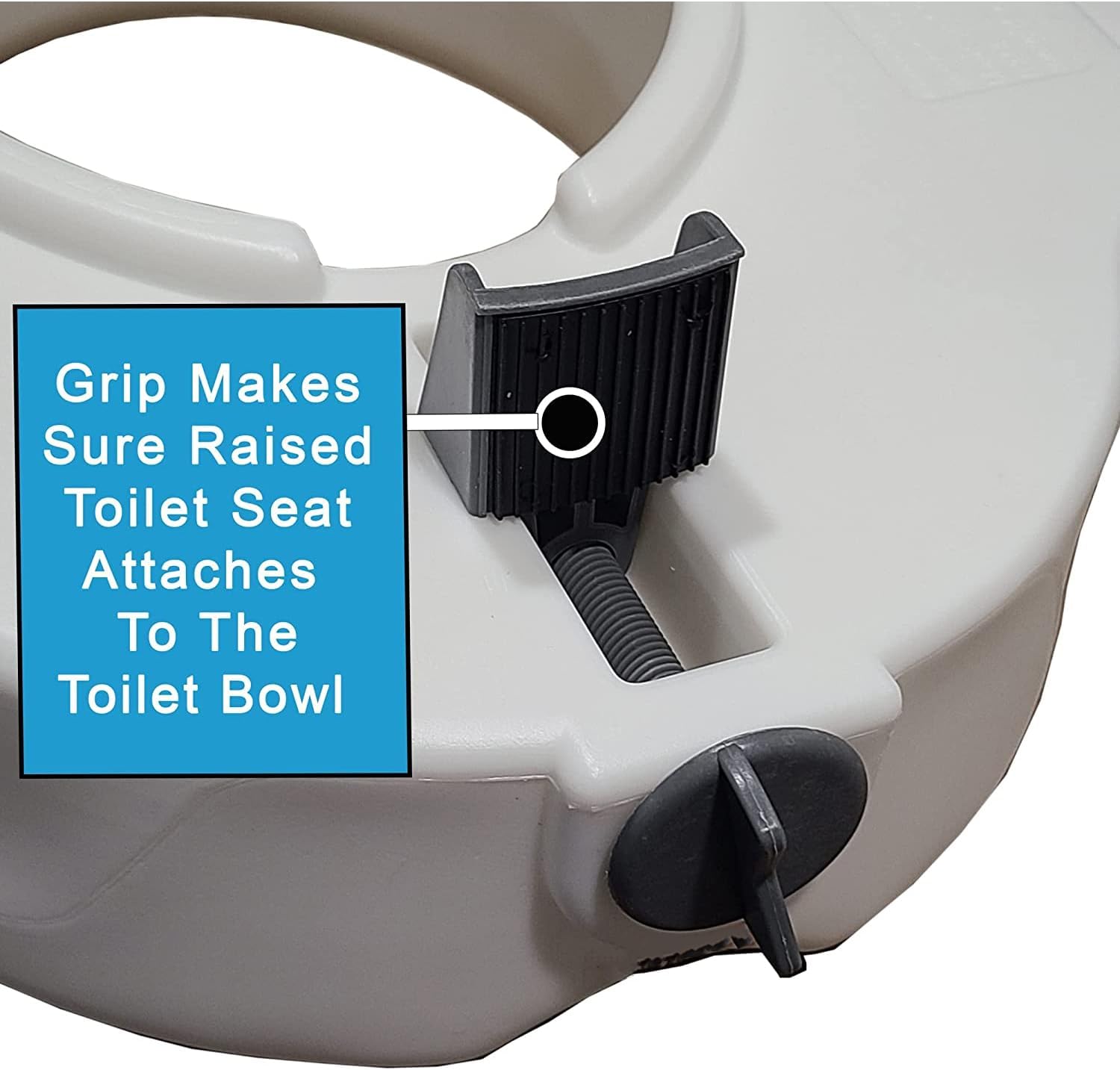 Raised Toilet Seat with Removable or Adjustable Handles - 4.5 Inch Toilet Seat Riser with Arms P429711