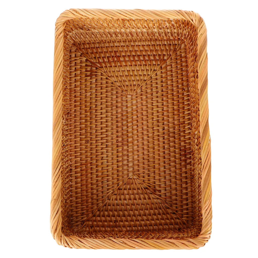 Wicker Basket with Lid Storage Boxes Q69610