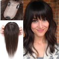 100% Real Human Hair Topper 6 Inch #2 Dark Brown 27g (4 clips) M224