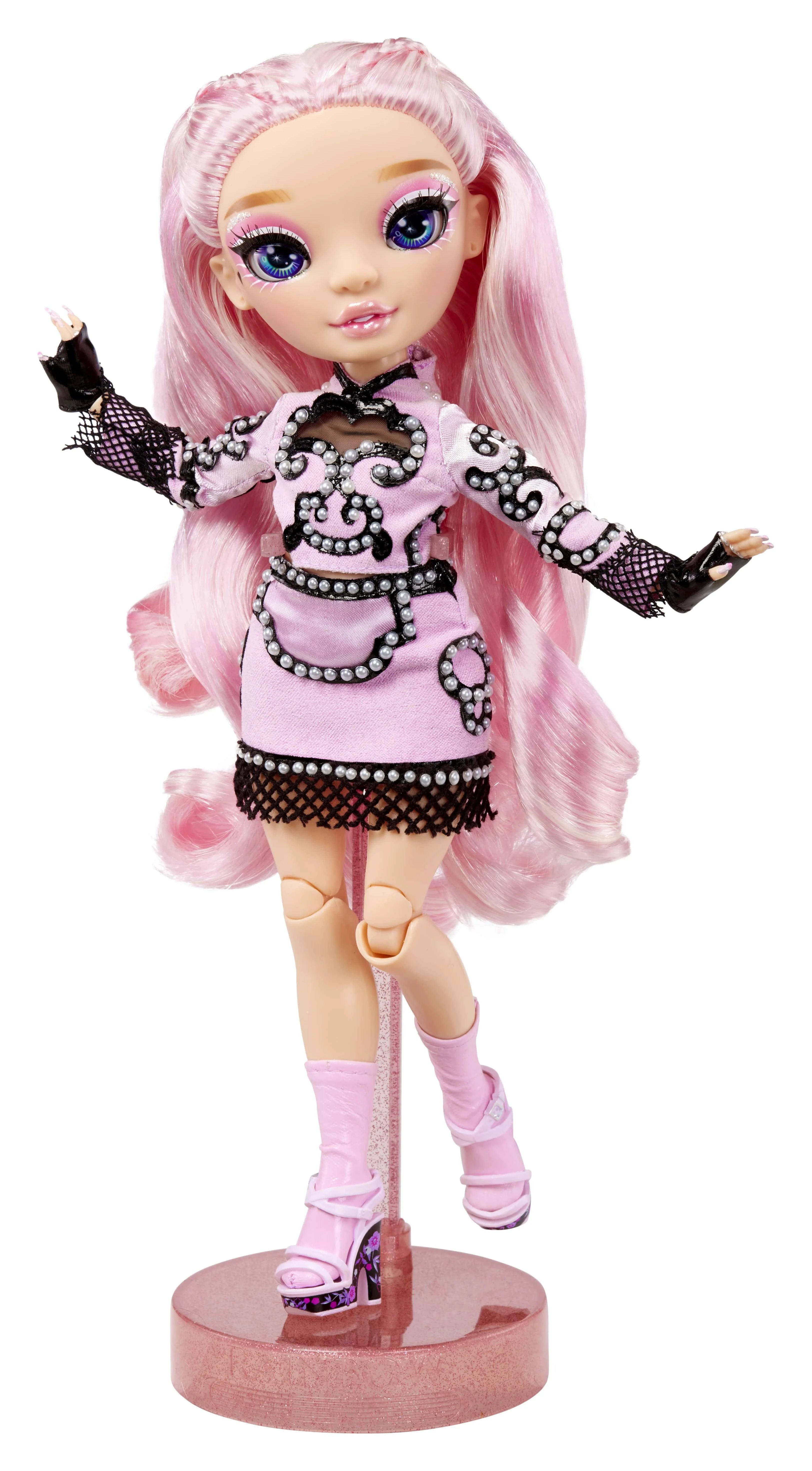 Pink Lavender Fashion Doll with 2 Designer Outfits and Microphone Headset E37798