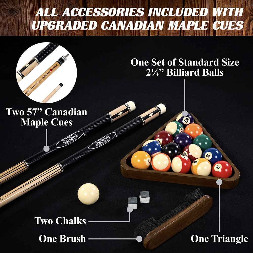 8' Slate-Tech Drop Pocket Table with Pool Ball and Cue Stick Set Z3977