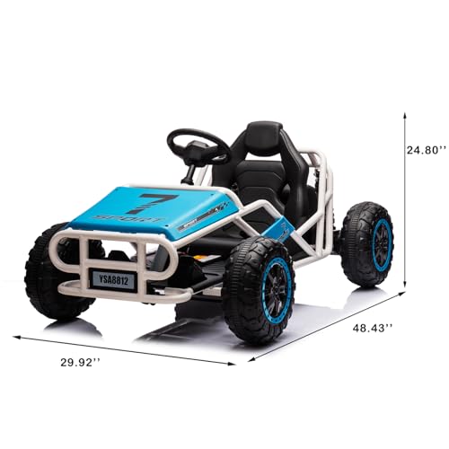 Blue Electric Go Kart with Metal Frame R403
