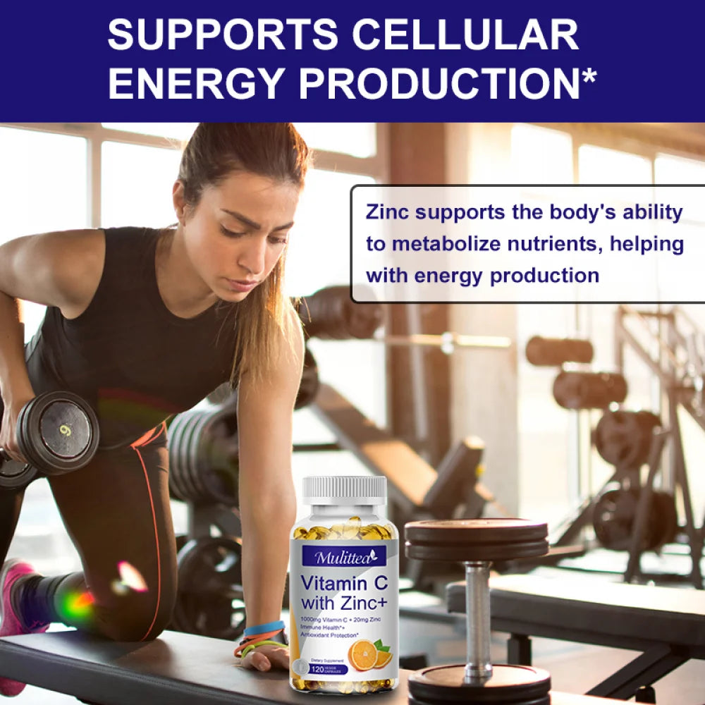 (2 PACK) Vitamin C with Zinc Supplement Capsules, 240 Veggie Capsules B672