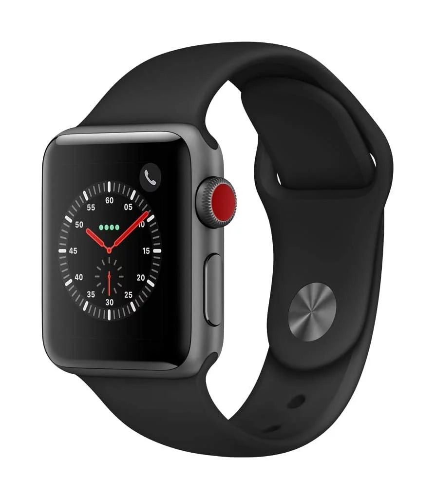 Apple Watch Series 3 38mm Space Gray Aluminum Case with Black Sport Band (GPS + Cellular LTE) A959554