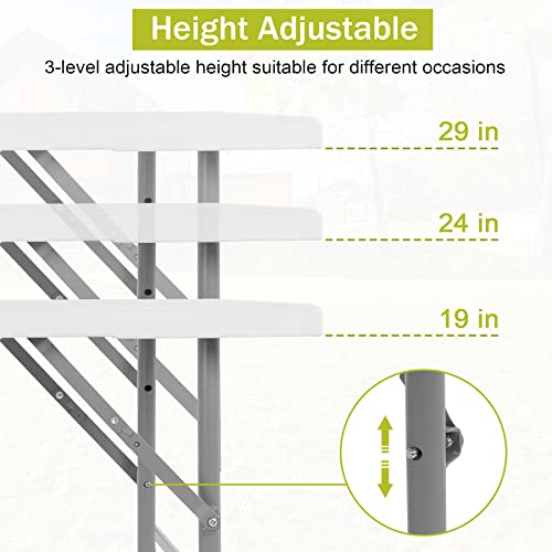 White 6ft Folding Plastic Table with Carrying Handle G7969