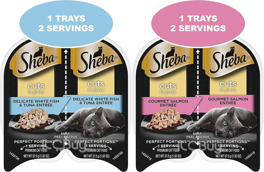 12 Trays 2.6 Oz Each Assorted Cuts in Gravy Pate in Natural Juice Cat Food F127257