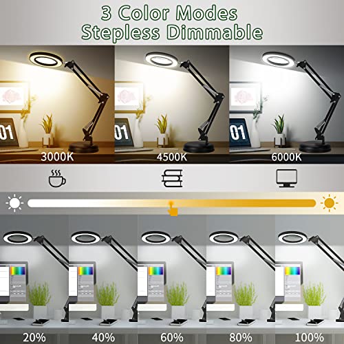 10X Magnifying Desk Lamp with Clamp, White D80099