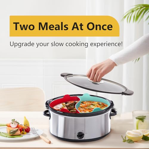 Silicone Slow Cooker Liners, 6-7 Quart Oval Reusable Insert, BPA-Free, Dishwasher Safe, Black E992