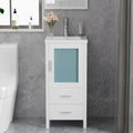 16" Single Sink Bathroom Vanity with Faucet and Drain (White) C3734