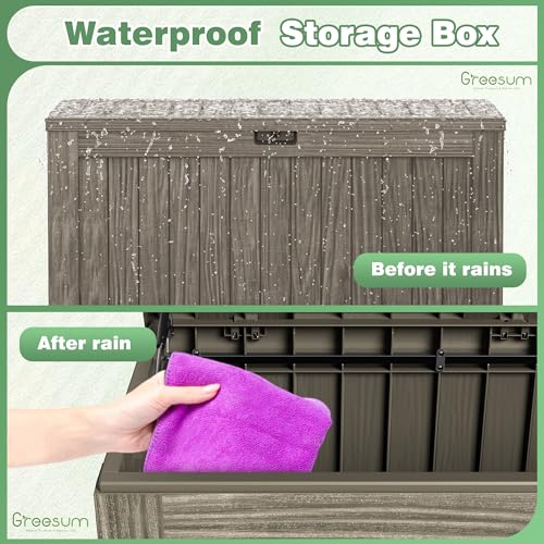 Black 120 Gallon Outdoor Storage Box with Lock S7829
