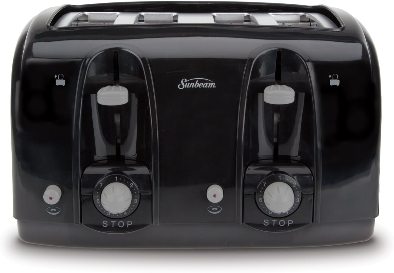 Black Wide Slot 4-Slice Toaster G7618