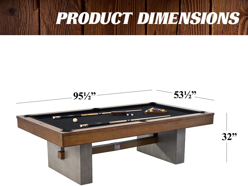 8' Slate-Tech Drop Pocket Table with Pool Ball and Cue Stick Set Z3977
