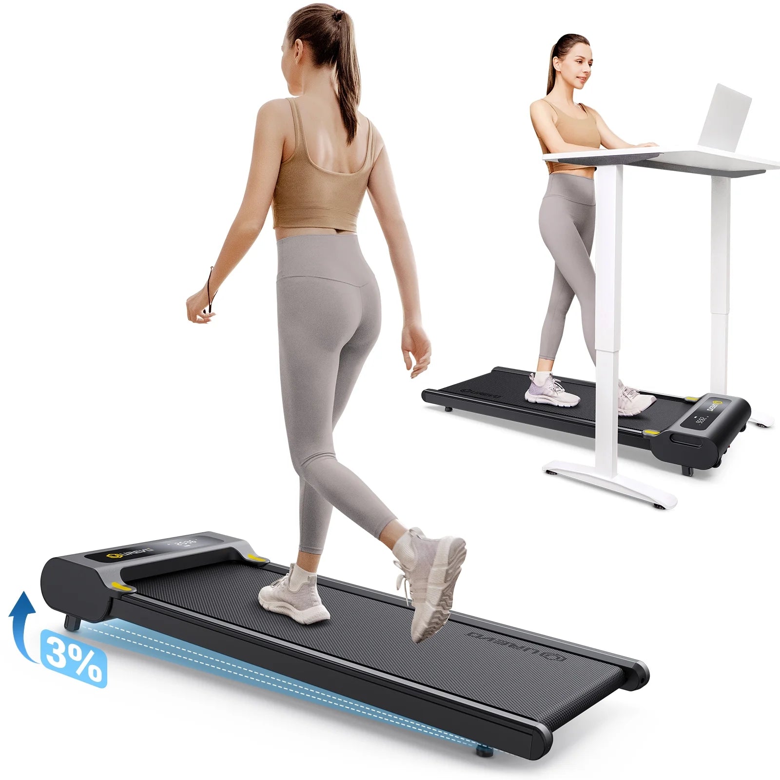 Manual Incline Under Desk Treadmill A156