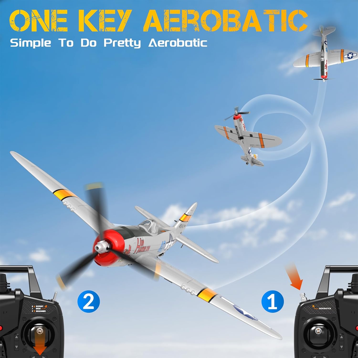 RC Plane 4CH WWII P-47 Model Remote Control Airplane RTF K8202