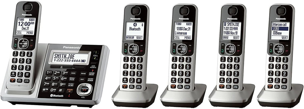 Cordless Phone and Answering Machine with 5 Handsets V699874