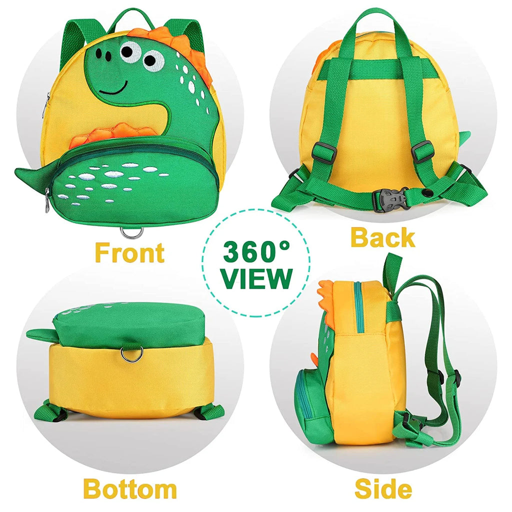 Yellow Dinosaur Toddler Backpack with Harness Leash Wristband Y85900