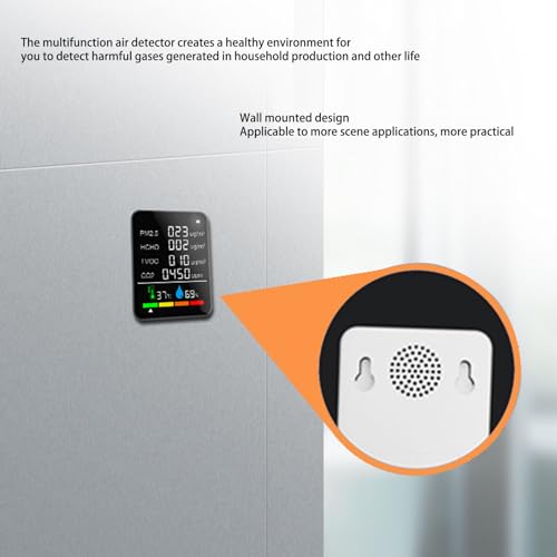 6 in 1 CO2 Meter Humidity Temperature PM2.5 TVOC HCHO Detector Black T24702