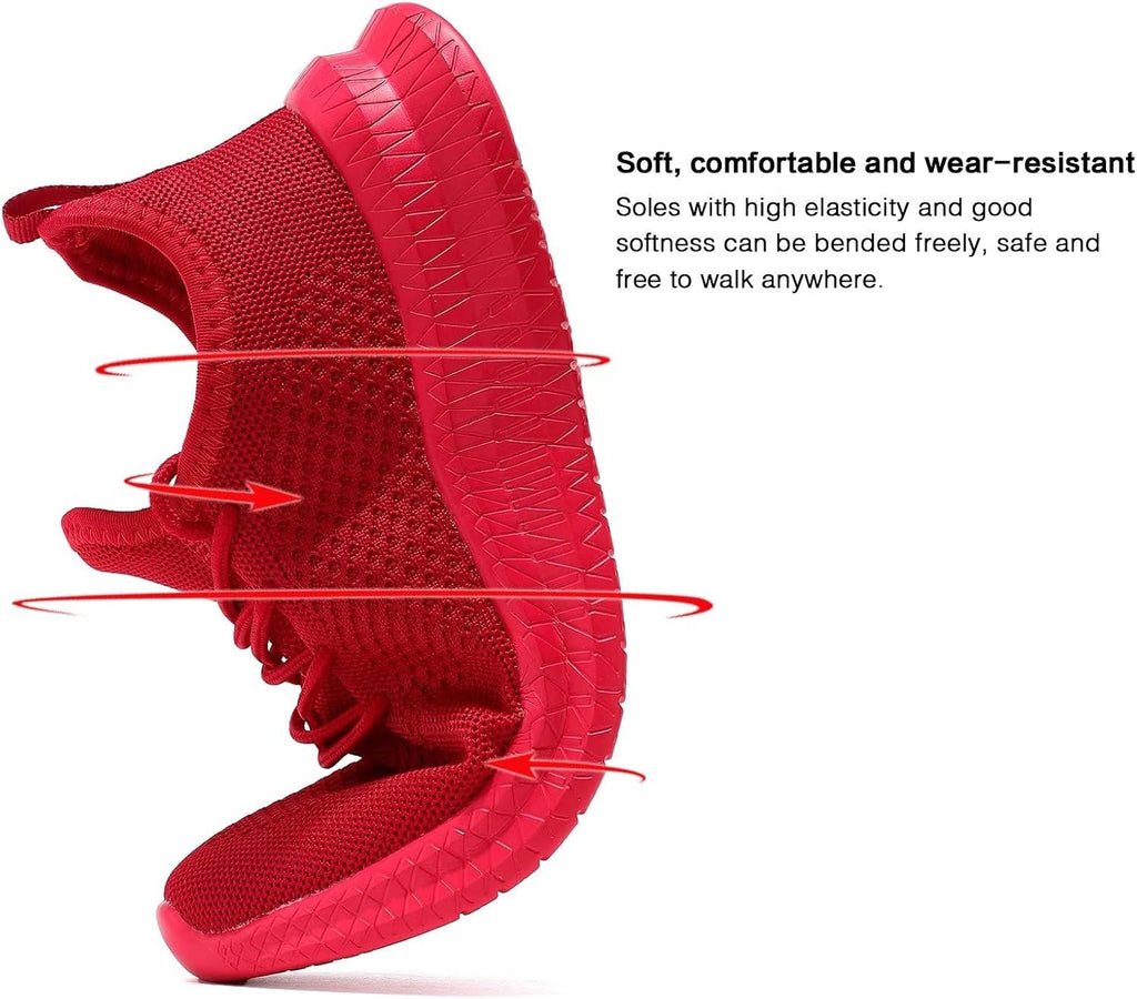 Red Slip-on Mesh Running Shoes C76211