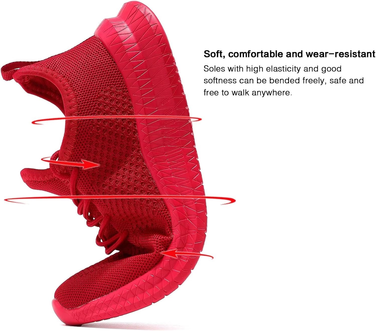 Red Slip-on Mesh Running Shoes C76211