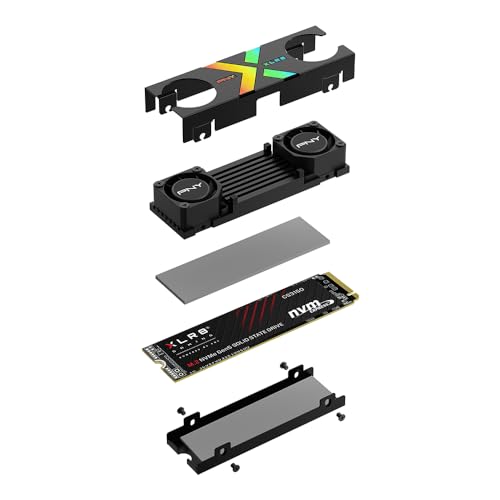 1TB PCIe Gen5 x4 NVMe M.2 SSD with Dual Fan Black Heatsink K3899