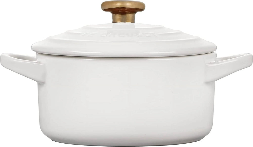 White 8 Ounce Stoneware Mini Round Cocotte A128634