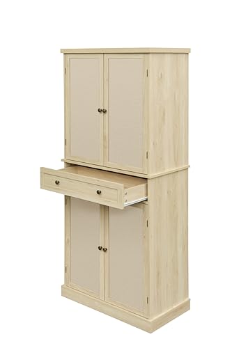 Charcoal Grey Pantry Cabinet with Wine Rack F503