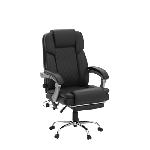 White Ergonomic Office Chair with Massage and Heat V304129