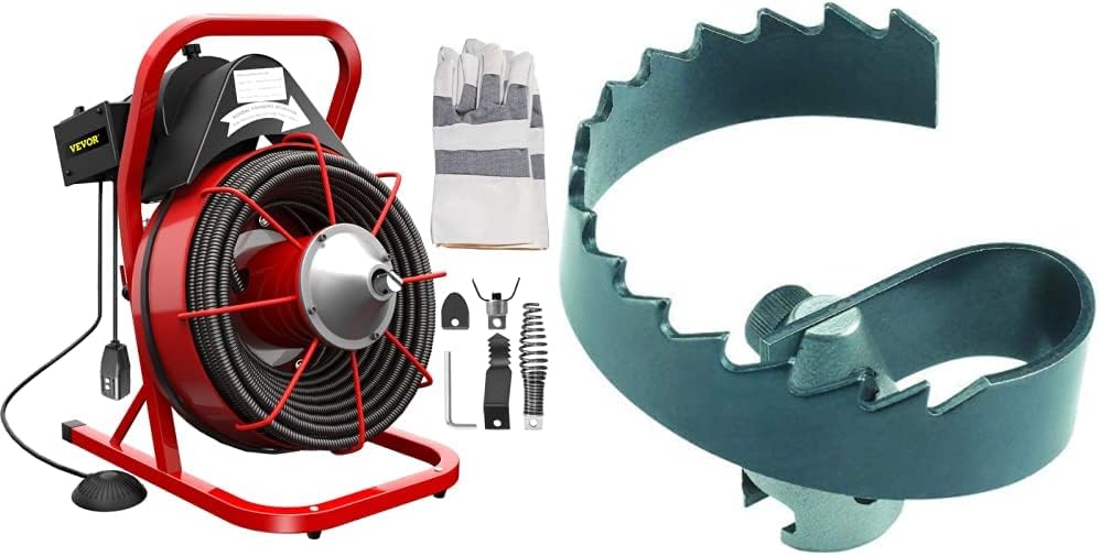 75Ft x 1/2Inch Drain Cleaner Machine with 2" Spiral Cutter R7765