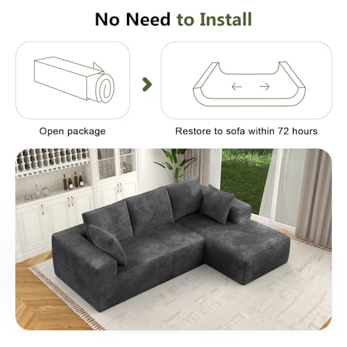 Corduroy Modular Sectional Sofa with L-Shape Chaise I8390