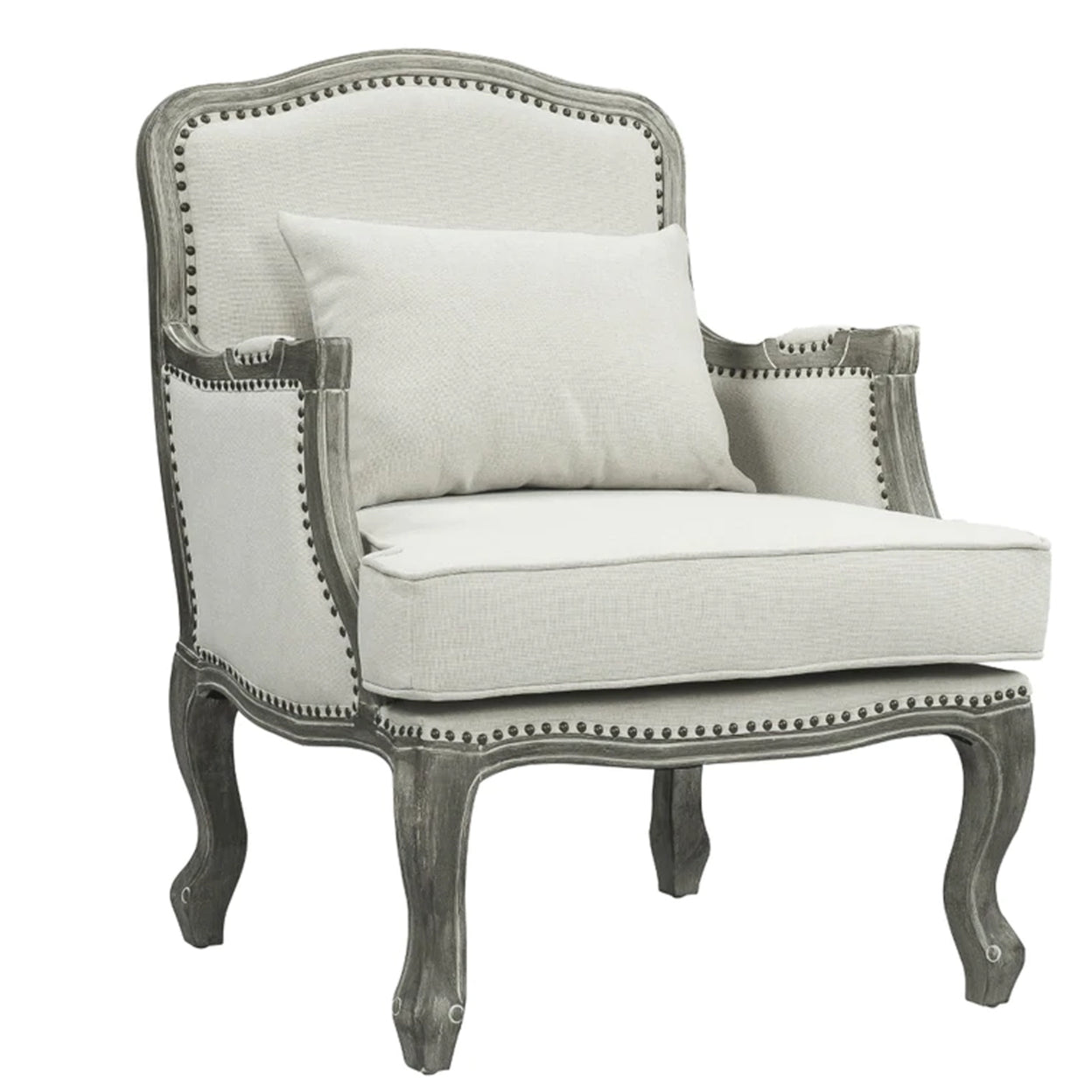 Cream Accent Chair with Nailhead Trim W934027