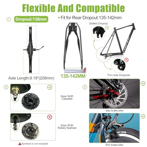 48V 500W 750W Rear Hub Motor Electric Bike Conversion Kit I71499