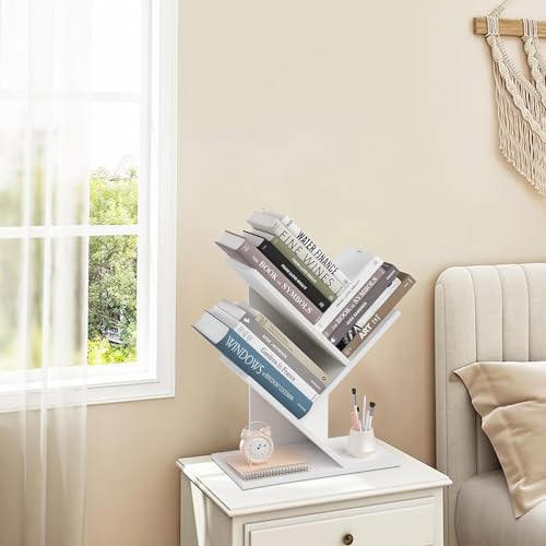 White 3-Tier Wood Bookshelf B207849