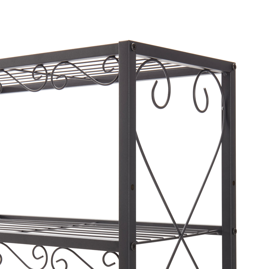 Queen Bed Frame with 2 Nightstands Headboards with Storage Cabinet, Headboard with Shelves, Bookcase Headboard Iron and Wood Rustic Brown C7817