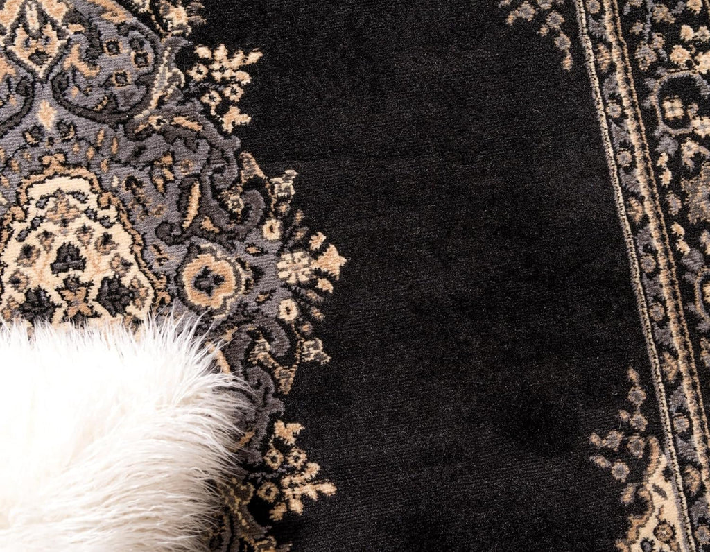 8 Ft Round Black Rug N85181