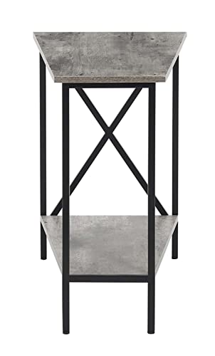 Faux Birch Black Wedge End Table S14743