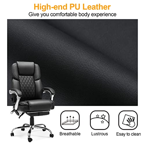 White Ergonomic Office Chair with Massage and Heat V304129