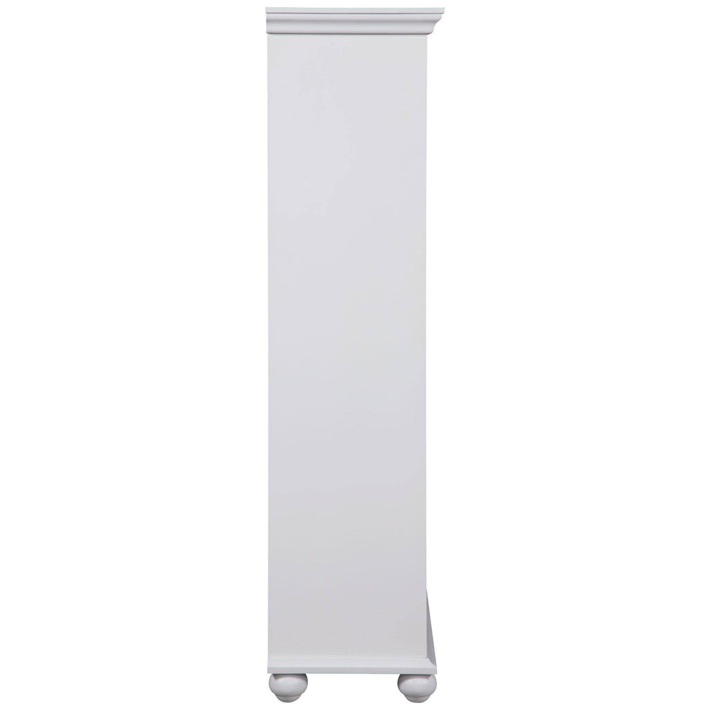 White Bookcase with Sliding Glass Doors P73048