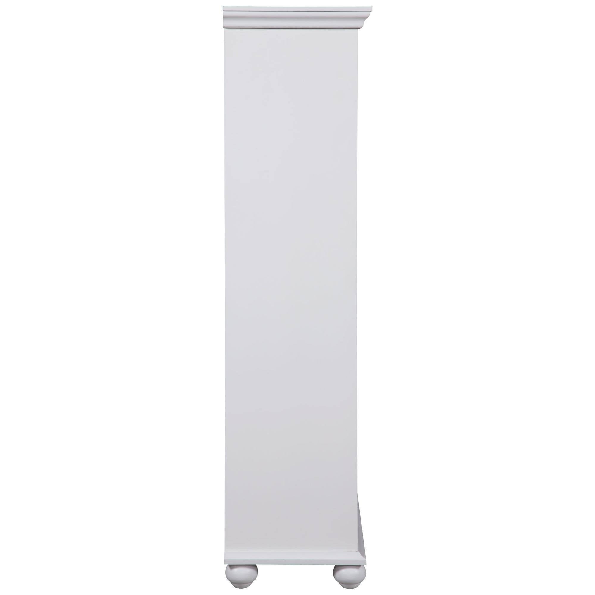 White Bookcase with Sliding Glass Doors P73048