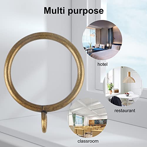 Set of 30 Antique Brass Curtain Rings with Eyelets E749906